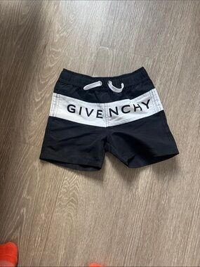 Givenchy Black and White Logo Athletic Shorts